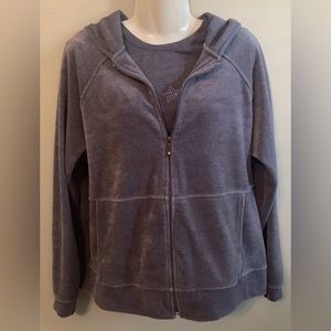 Women’ S M HOT COTTON Zip velour hoodie Jacket Top Pants Track 3-piece Set Y2K